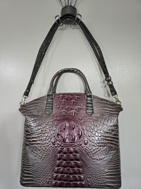 Brahmin Two-Tone  Croc-Embossed Tote Bag